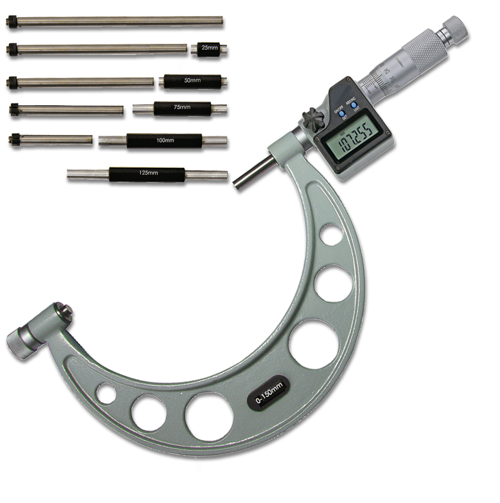 Digital External micrometers ULTRA active, interch. Inserts Tungsten carbide measuring faces Ø 8mm, pitch 0,5mm 0-150/0,001mm Digital External micrometers ULTRA active, interch. Inserts Tungsten carbide measuring faces Ø 8mm, pitch 0,5mm 0-150/0,001mm