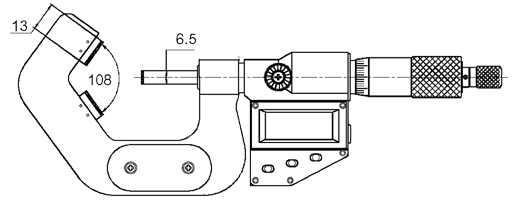 External micrometers with V-anvil HM Ø6,5mm Pitch 0,5mm in box for 5-edged workpieces 65-85/0,01mm