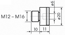 Gewinde-Positionseinsätze im Holzetui für Koordinatenmessgeräte M12x1,75 - M24x3 (Je 3 Stk)