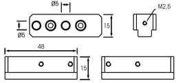 Messarme (Paar) für Taster Nr. 1398 257 - 260 + 266 - 267 für BOWERS Universalvergleichsmessgeräte TGU 48x15x15mm, TGUA009
