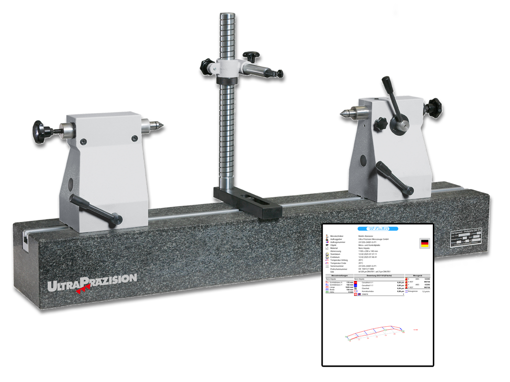 Concentricity testers ULTRA active with granite bench DIN 876/1, without V blocks 200/650/1100x200mm (14H7)