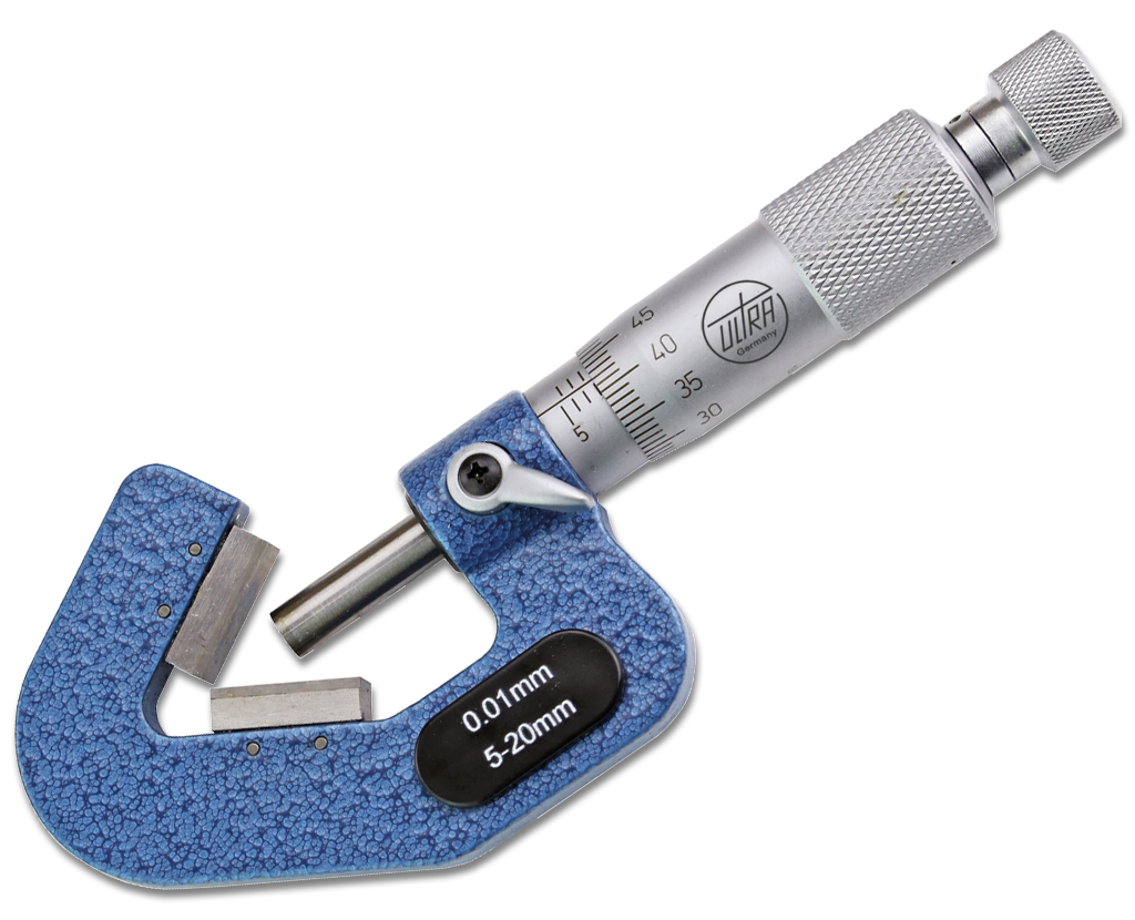 Bügelmessschrauben Prismenamboss ULTRA active HM Ø6,5mm Stg. 0,5mm im Etui für 3-schneidige Werkstücke 1-15/0,01mm