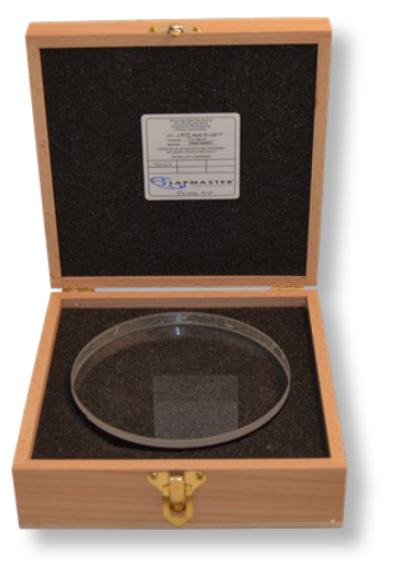 Planglasplatten doppelseitig im Etui Lambda 8 (~0,08µ) inkl. Kalibrierschein Ø 250x38mm, X91072250Q
