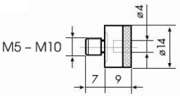 Gewinde-Positionseinsätze für Koordinatenmessgeräte M5x0,8