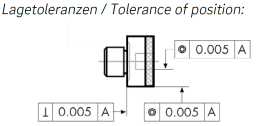 Gewinde-Positionseinsätze im Holzetui für Koordinatenmessgeräte M2x0,4 - M10x1,5 (Je 3 Stk)