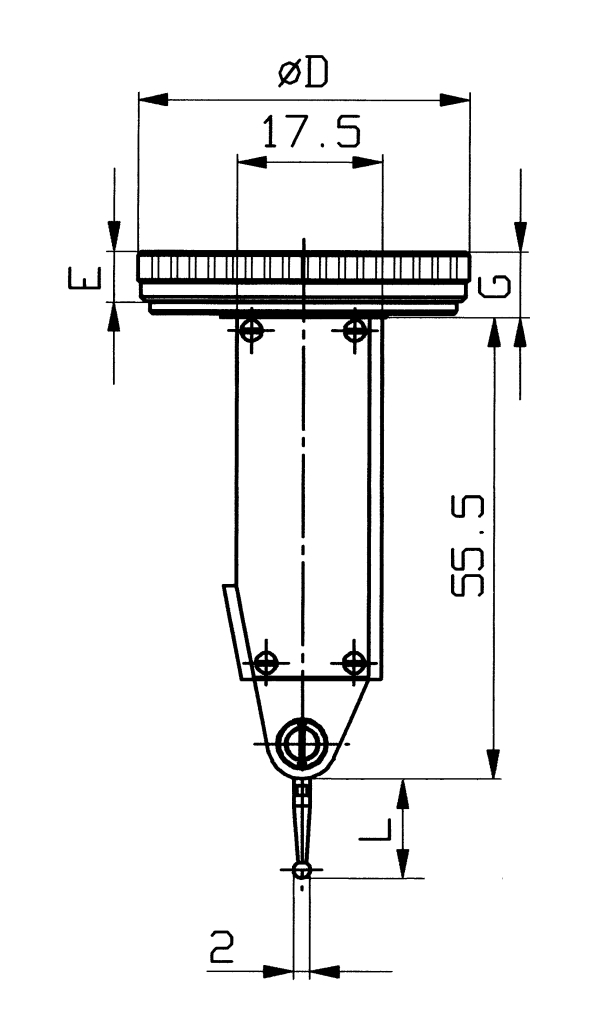 Fühlhebelmessgeräte im Etui Bauform nach DIN 2270 C 0,2/0,002/12,8mm Ø32mm, K 38