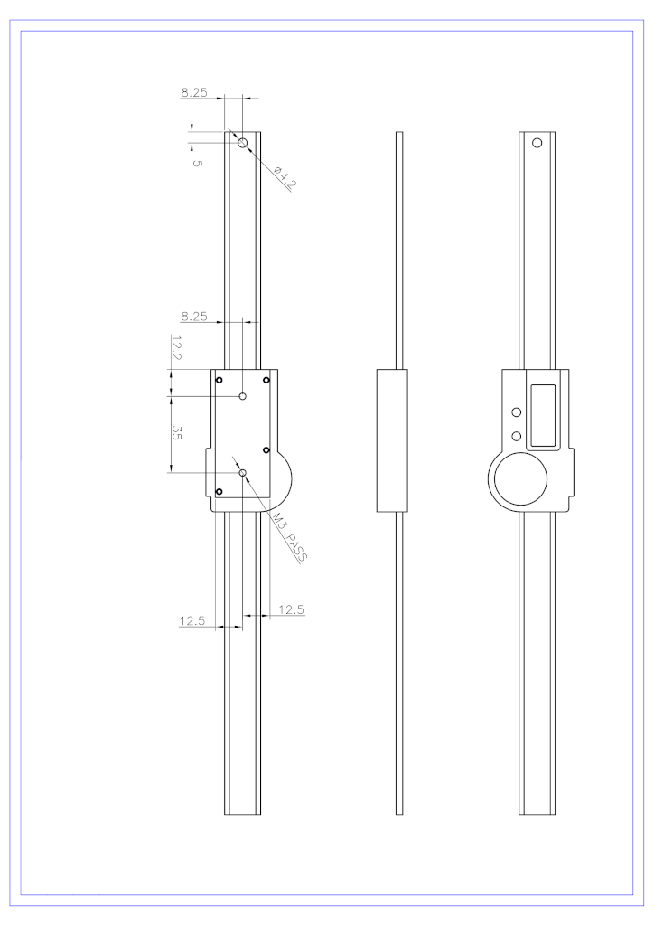 Digital-Anbaumessschieber E-LINE/V inox Vertikal, mit zwei Befestigungsbohrungen 500/0,01mm IP54, 88019