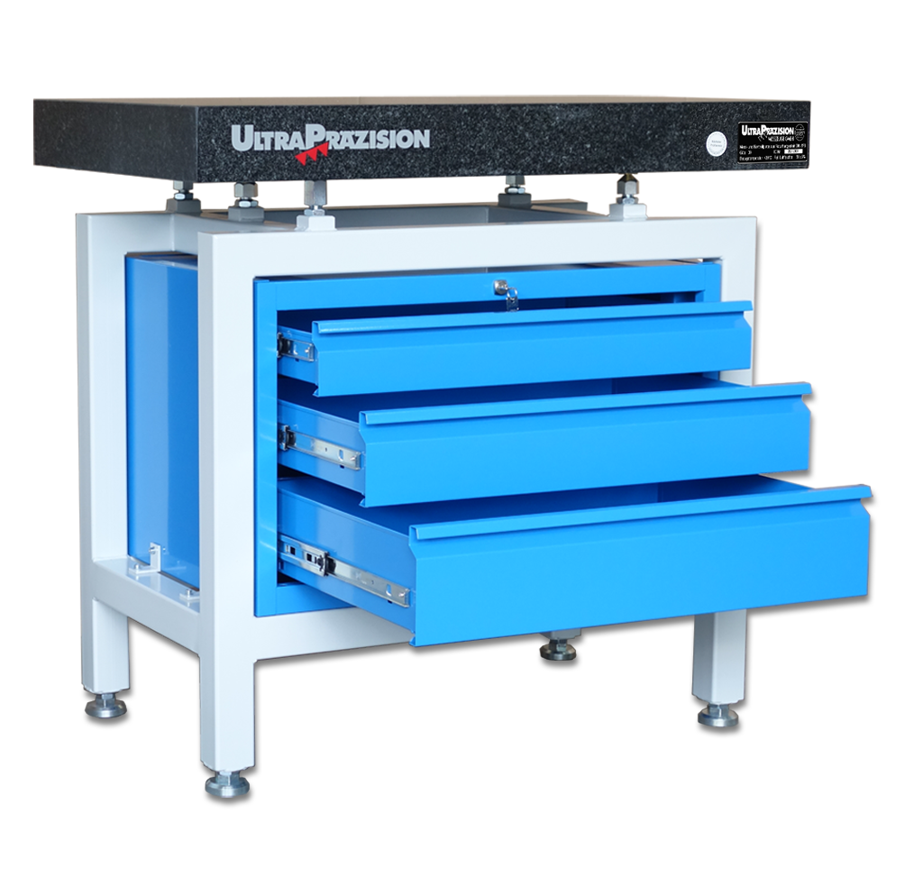 Granite measuring plates DIN 876/00 incl. base tool cabinet, calibration certificate and packing 1200x800x120mm