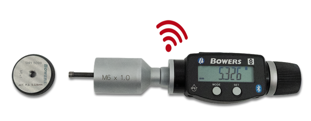 Digital-Innenmessschrauben-Sätze 2-Punkt XT THREAD für Gewinde, inklusive Einstellring u. UKAS-Kalibrierschein M5x0,8
