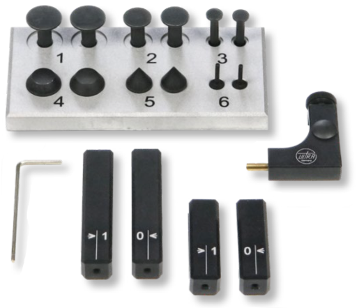 Accessories sets for calipers ULTRA active in box for measurement of grooves, bores and recesses for 150mm