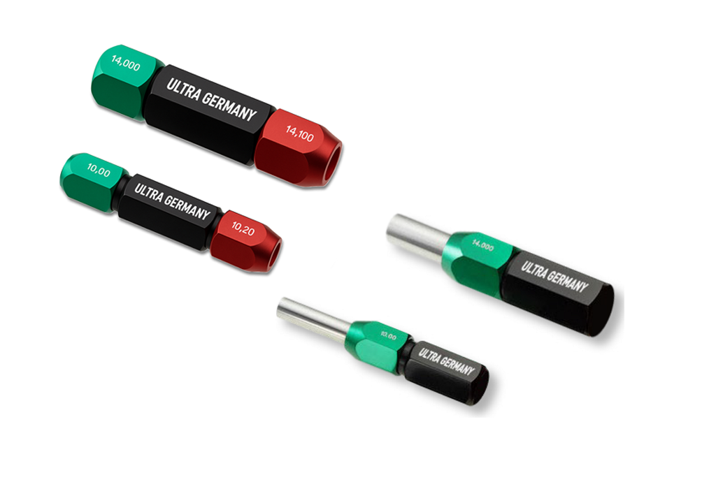 Hexagonal aluminium handles for pin gauges single ended or double ended incl. diameter marking