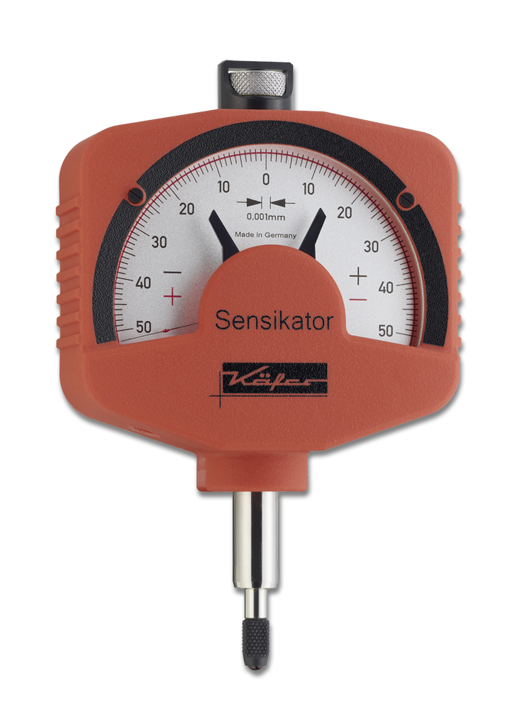 Feinzeiger Sensikator DIN 879 im Etui mit Stoßschutz und sehr geringer Messkraft 0,1/0,001mm Ø64mm, Sensikator