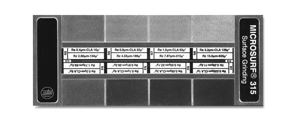 Oberflächenvergleichsnormale, Oberflächenvergleichsplatten im Etui Planschleifen