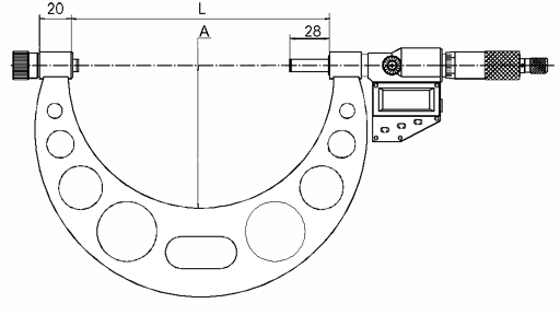 Digital-Bügelmessschrauben ULTRA active, auswechs. Einsätze Hartmetallmessflächen Ø 8mm, Steigung 0,5mm, Einstellmaße 150-300/0,001mm