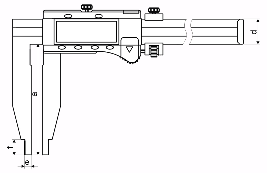 Digital-Messschieber ULTRA active inox im Etui ohne Spitzen, mit Feineinstellung 1500x200/0,01mm