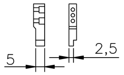 Messeinsätze PRF gehärteter Stahl für DEMM-Tiefenmessschieber Nr. 1853 20. und Nr. 1853 30. 2,5/5mm, PRF