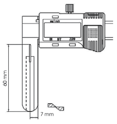 Digital-Taschenmessschieber ULTRA active inox im Etui mit langen Schnäbeln für Innenmessung 10-150/60/0,01mm