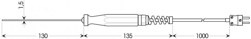 Temperaturfühler Einstechfühler V4A Rohr federnd