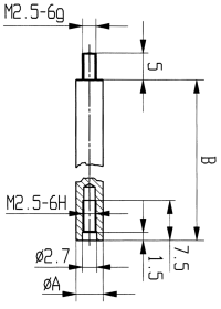 Tastbolzenverlängerung für Messuhren und Feinzeiger Tastbolzenverlängerung für Messuhren und Feinzeiger