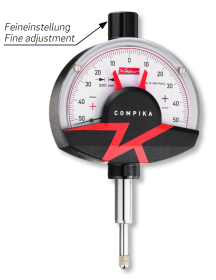Feinzeiger Compika DIN 879 im Etui mit Stoßschutz und mit kurzem Messbolzen Feinzeiger Compika DIN 879 im Etui mit Stoßschutz und mit kurzem Messbolzen