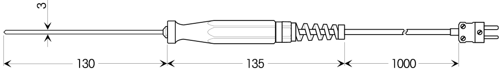 Temperaturfühler Einstechfühler V4A Rohr starr