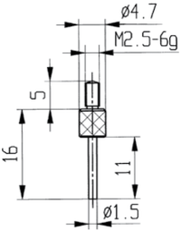 Messeinsätze mit dünnem Messzapfen, Spezialstahl   Messeinsätze mit dünnem Messzapfen, Spezialstahl