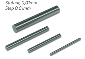 Prüfstifte, einzeln, Stufung 0,01mm Spezialstahl DIN 2269