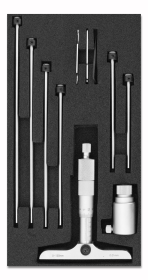 Tiefenmessschrauben ULTRA active, auswechselbare Einsätze im Etui, Messflächen Stahl gehärtet Ø 4,5mm, Steigung 0,5mm