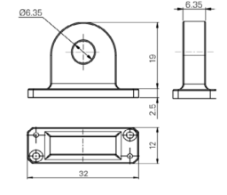Dial gauge accessories back cover with lug Dial gauge accessories back cover with lug