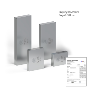 Parallel-Einzelendmaße Hartmetall DIN EN ISO 3650 Sondermaße Genauigkeit 0 oder 1 inkl. DAkkS-Kalibrierschein