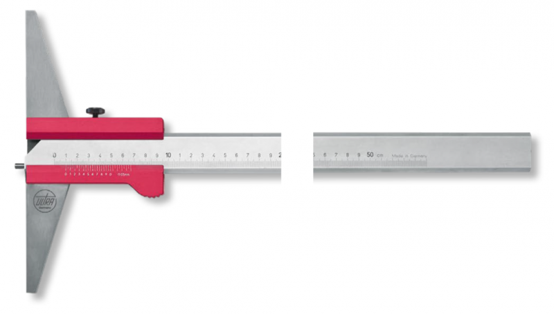 Vernier depth calipers ALINOX aluminium with hardened steel pin