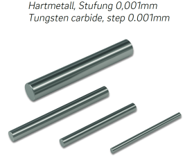 Prüfstifte, einzeln, Stufung 0,001mm Hartmetall DIN 2269