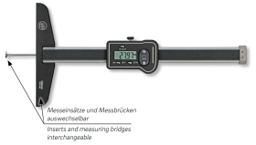 Digital-Tiefenmessschieber ULTRA active Aluminium im Etui für Nuten, Bohrungen, Einstiche und Absätze