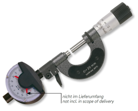 Bügelmessschrauben mit Aufnahme für Messuhren o. Feinzeiger im Etui, Hartmetallmessflächen Ø 8mm, Stg. 0,5mm Bügelmessschrauben mit Aufnahme für Messuhren o. Feinzeiger im Etui, Hartmetallmessflächen Ø 8mm, Stg. 0,5mm