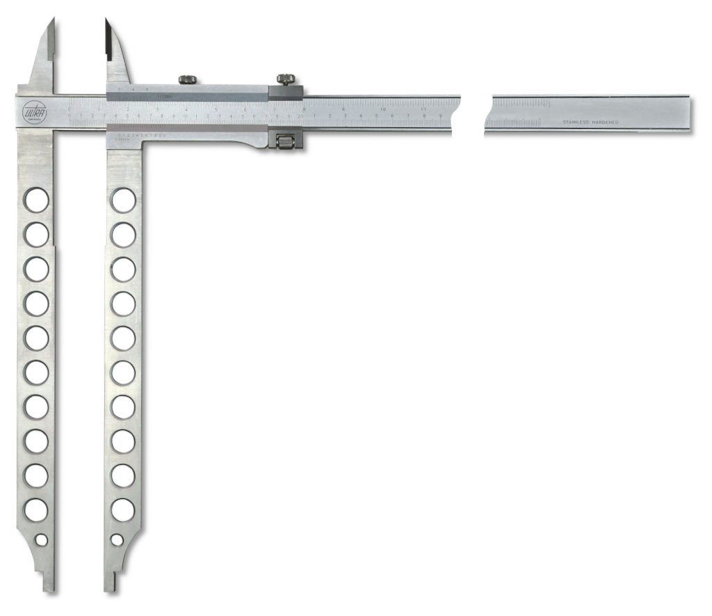 Vernier calipers ULTRA active inox matt in box With long jaws, with