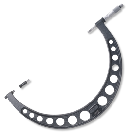 Bügelmessschrauben, Spindelverstellung 50mm, Messweg 100mm Hartmetallmessflächen Ø 10mm, Steigung 1,0mm, Verlängerung