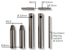 Taster Adaptersätze im Etui für Nr. 1330 ... und 2050 3.. für DEMM Universalverlgeichsmessgeräte QUICK-CHECK