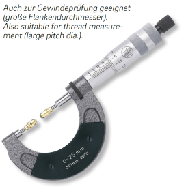 Bügelmessschrauben im Etui für Verzahnungsmessung Steigung 0,5mm