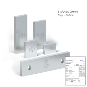 Parallel-Einzelendmaße Spezialstahl gehärtet DIN EN ISO 3650 Sondermaße Genauigkeit 0 oder 1 inkl. Kalibrierschein