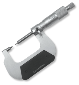 Bügelmessschrauben ULTRA active im Etui, dünne Messzapfen Stahl gehärtet Ø 2x5mm, Steigung 0,5mm
